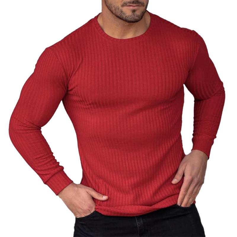 Men's Casual Round Neck Long Sleeve T-Shirt 57894112YM