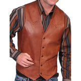 Men's Slim-fit Single-breasted Leather Vest 43641613YM