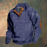 Men's Four-Button Henry Collar Sweatshirt 27826740YY
