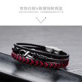 Multi-layered Braided Leather Bracelet 40843276YM