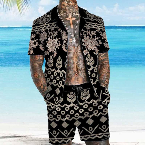 Men's Old-Money Hawaiian Short Sleeve Shirt Set 06080615YY