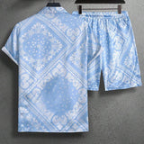 Men's Vintage Hawaiian Short Sleeve Shirt Set 21695621YM