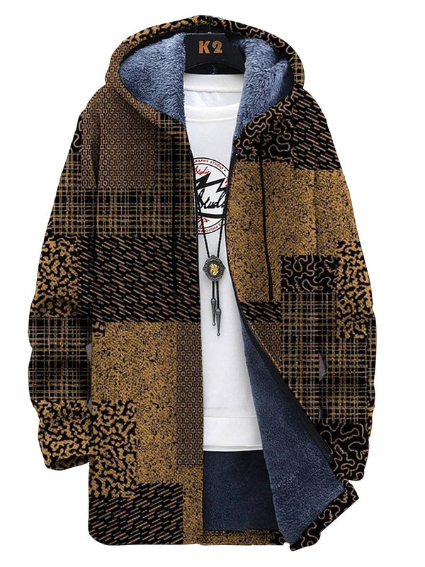 Men's Printed Hooded Fleece Jacket 79062846YM