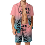 Men's Skull Printed Short Sleeve Shirt Shorts Sets 69535581YY