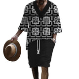 Men's Printed Short Sleeve Shorts Textured Set 76437949YY