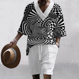MEN'S KNITTED PRINTED CASUAL SUIT 78730474YM
