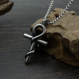 Fashionable Mamba Snake Cross Necklace 05901840YM