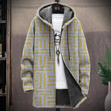 MEN'S PRINTED HOODED FLEECE JACKET 38716028YM