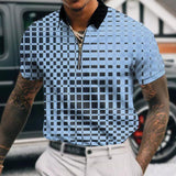 Men's Plaid Short Sleeve Polo Shirt 10817218L