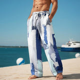 Men's Cotton and Linen Beach Casual Pants 13900025YY