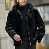 Men's Hooded Faux Fur Jacket 06456669YM