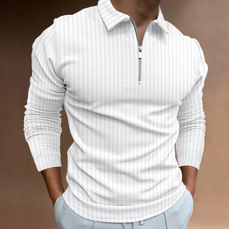 Men's Long Sleeve Striped Polo Shirt 29606050L