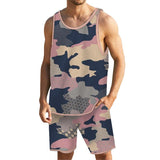 Men's Camouflage Printed Tank Hawaiian Beach Shorts Sets 60910326YY
