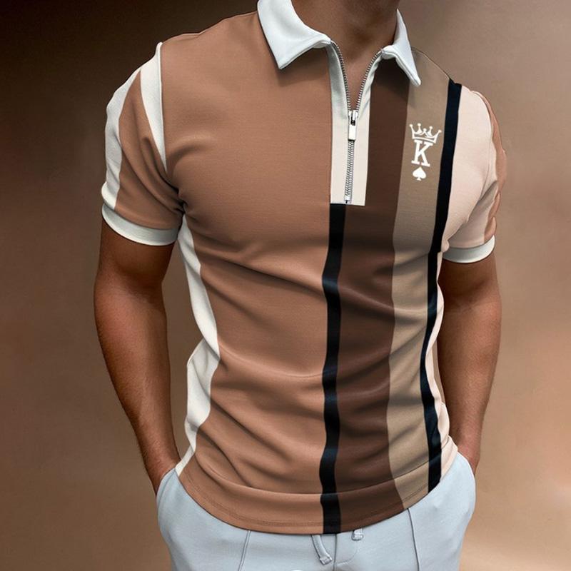 Men's Lapel Short Sleeve Casual POLO Shirt 29198713YM