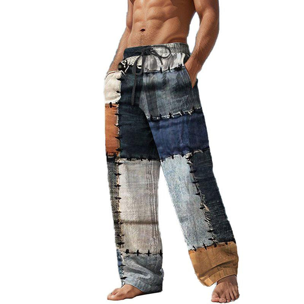 Men's Cotton and Linen Beach Casual Pants 25543213YY