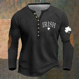 Men's Digital Printed Casual Long Sleeve Henry Shirt 01340285YY