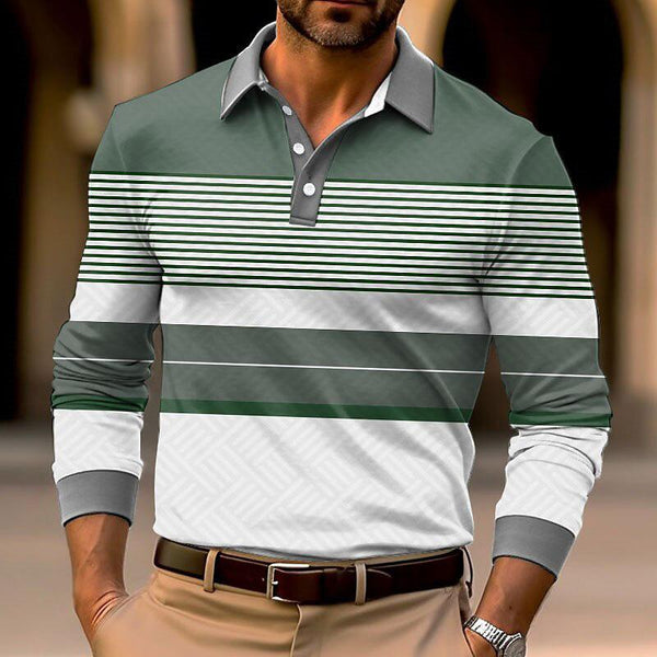 Men's Printed Long-sleeved POLO Shirt 93522614YM