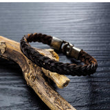 Stylish Handwoven Leather Bracelet 68230784YM