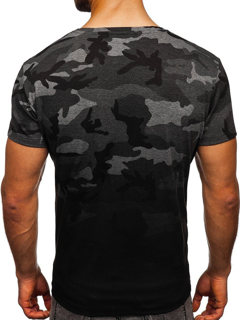 Men's Camouflage Round Neck Short Sleeve T-Shirt 21832744YM