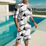 Men's Shorts Short-Sleeved 3d Printed T-Shirt Casual Suits 59388396YY