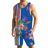Men Tropical Floral Tank Hawaiian Beach Shorts Sets 54630894YY