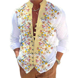 Men's Multi Button Stand Collar Long Sleeve Shirt 87249595YY