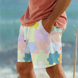 Men's Beach Print Breathable Shorts 33105993YM