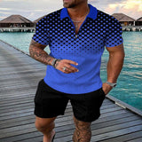 Men's Casual Set Polo Collar Short Sleeve Set 38933048L