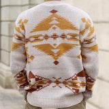 Men's Jacquard Long Sleeve Knit Sweater 75500484L