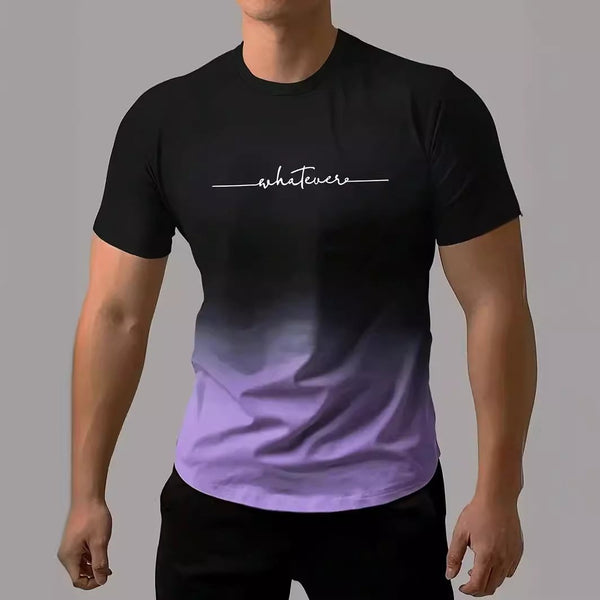 Men's Color Gradient 3D Printed Short Sleeve T-shirt 08545051YY