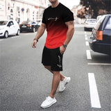 Men's Crew Neck Quick-drying Short-sleeved T-shirt and Shorts Set 33666439YY