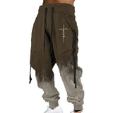 Men's Fleece Casual Sports Trousers Drawstring Lace-up Sports Pants 49645817L
