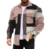 Men's Corduroy Print Long Sleeve Shirt Jacket 80723042L