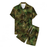 Men's Leopard Print Shirt Set 14415397L