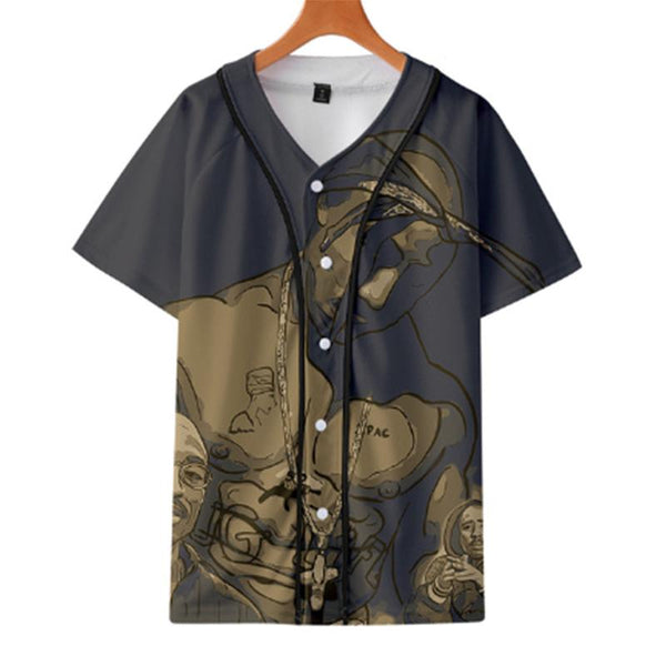 Men's Retro Street Casual Baseball Short Sleeve Shirt 71519241L