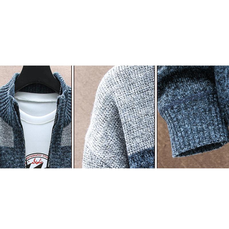 Men's Cardigan Sweater Zipper Collar Casual Knitwear 19403413L