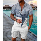 Men's Casual Set Polo Collar Short Sleeve Set 16309447L