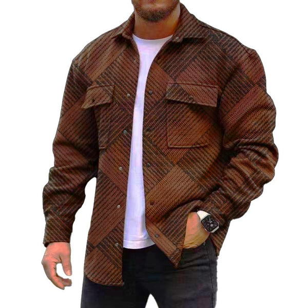 Men's Corduroy Print Long Sleeve Jacket 03196661L