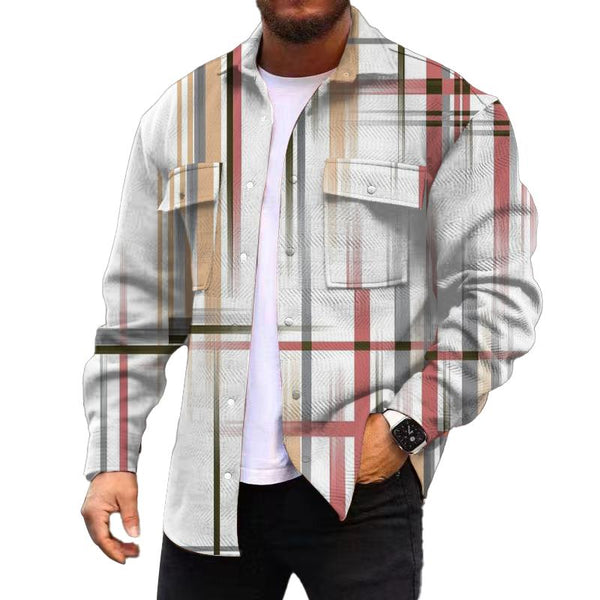 Men's Corduroy Print Long Sleeve Jacket 55645142L