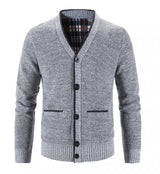 Men's Thickened V-neck Knitted Cardigan 19502378L