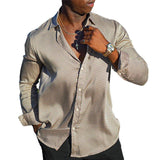 Men's Lapel Printed Casual Short Sleeve Shirt 27513157L