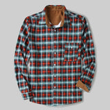 Men's Shirt Long Sleeve Lapel Collar Plaid Loose Fit Casual Shirt 92478991L