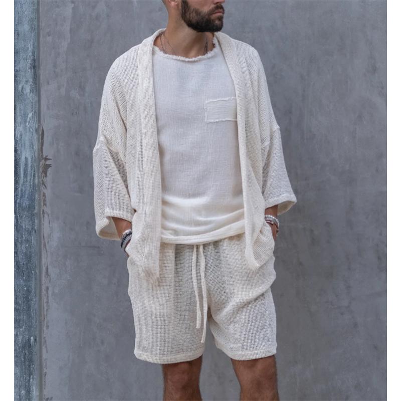 Men's Cotton and Linen Casual Vacation Suit 47124547L