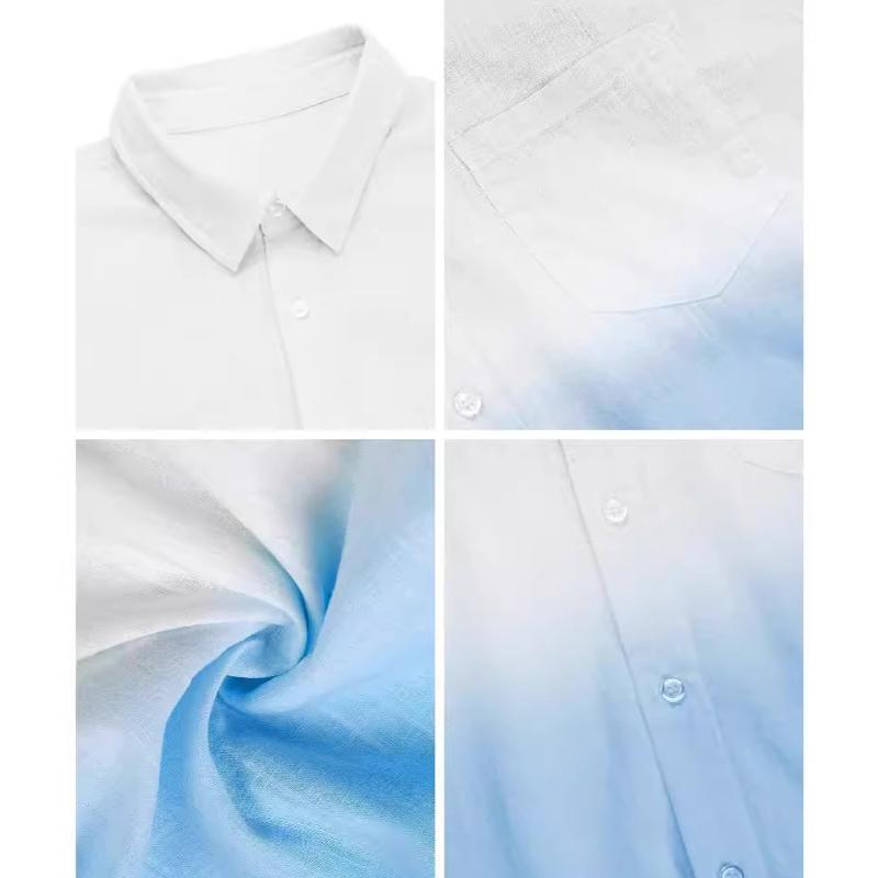 Men's Gradient Pocket Short Sleeve Shirt 75384143L