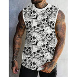 Men's Skull Printed Casual Tank 72323405L