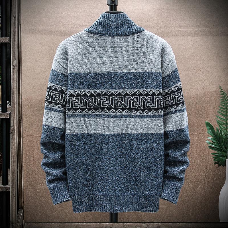 Men's Cardigan Sweater Zipper Collar Casual Knitwear 19403413L