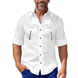 Men's Lapel Printed Casual Short Sleeve Shirt 64098037L