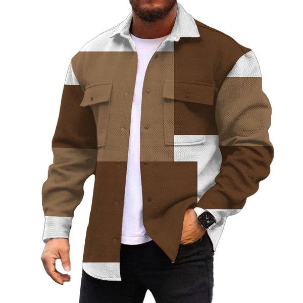 Men's Corduroy Print Long Sleeve Jacket 41866151L