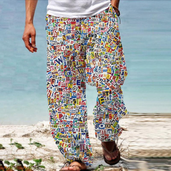 Alphabet Printed Casual Trousers 94087044L