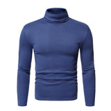 Men's Solid Color Fleece Pullover Turtleneck T-shirt Bottoming Shirt 08258439L